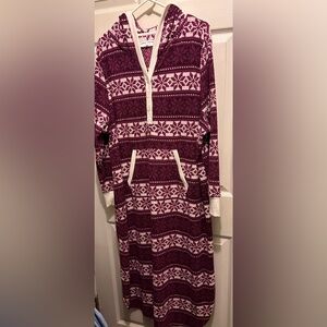Cozy Purple and White Women’s Night Gown, Pajamas 1X